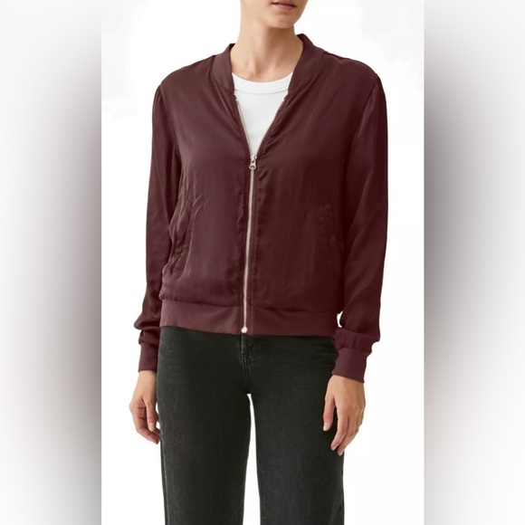 🔴 Michael Stars Cash Satin Bomber Jacket - Picture 8 of 8